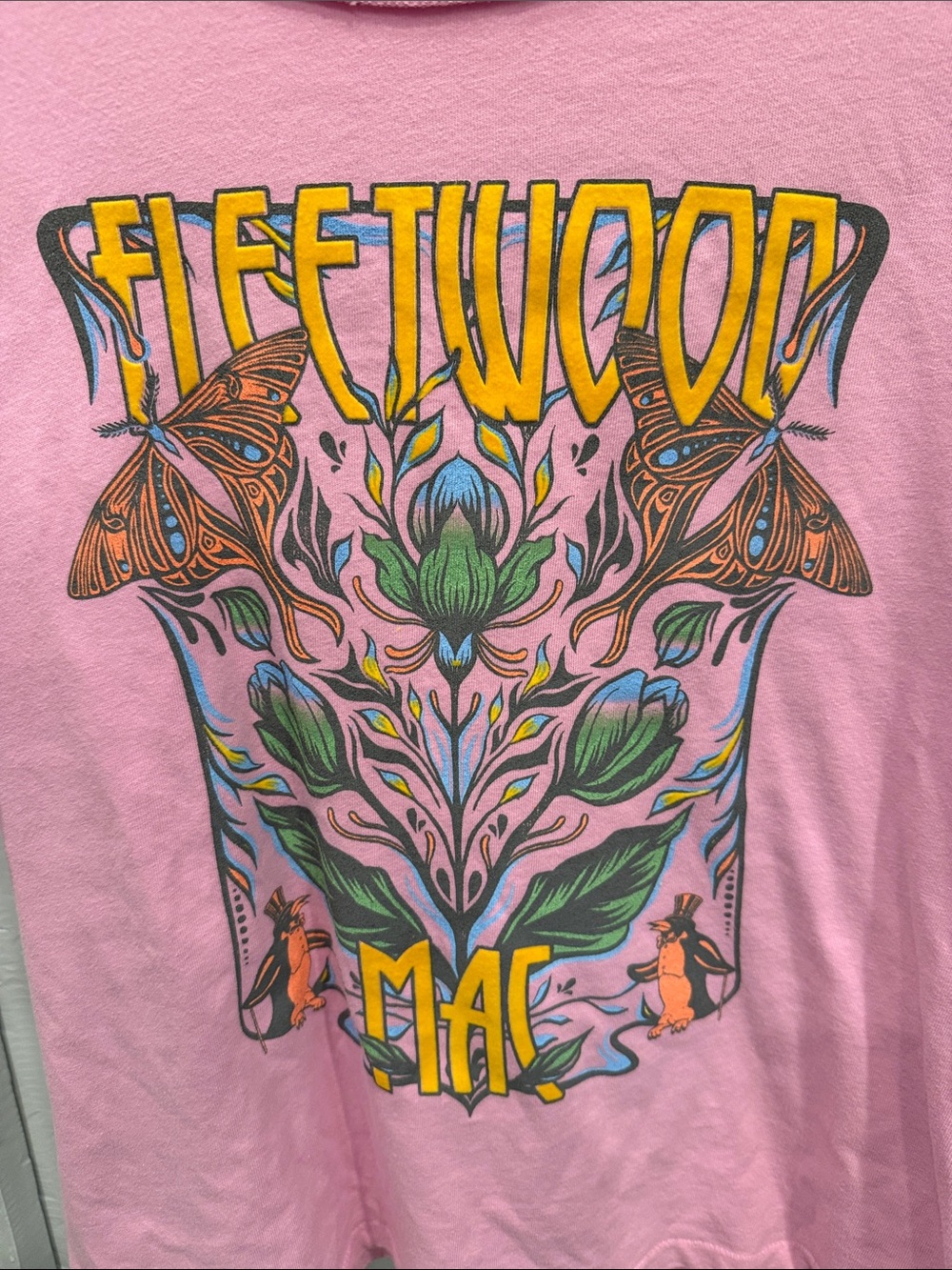 Daydreamer Pink Fleetwood Mac Floral Butterfly Tee L NWOT - Picture 2 of 4